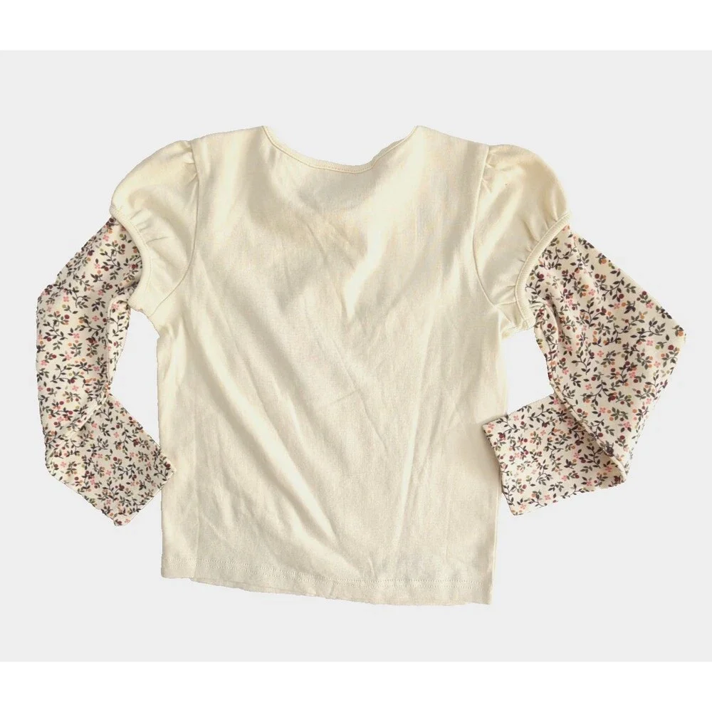 Vintage Gymboree Long Sleeve Top Size 5 Ivory Floral Layered Floral NWT